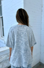 Load image into Gallery viewer, J.Her Big Star Mixed Floral Patch Top in Silver Grey