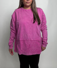 Load image into Gallery viewer, J.Her Mineral Washed Top with High Low Hem in Fuchsia