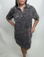 Load image into Gallery viewer, J.Her Mineral Washed Denim Dress in Ashed Black