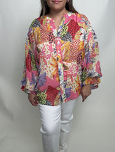 Load image into Gallery viewer, FATE Mixed Print Top in Ivory Pink
