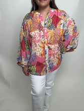 Load image into Gallery viewer, FATE Mixed Print Top in Ivory Pink
