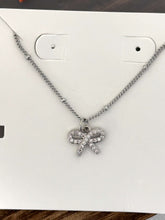 Load image into Gallery viewer, Lauren Kenzie CZ "AARON BOW" Necklace in Silver