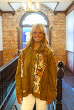 Load image into Gallery viewer, J.nna Vintage Floral Pattern and Waffle Knit Jacket in Vintage Floral Olive