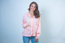 Load image into Gallery viewer, POL Textured Gauze and Lace Jacket in Powder Pink