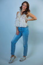 Load image into Gallery viewer, Listicle Ruffle Floral Print Tiered Top in Ivory Multi