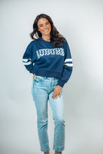 Load image into Gallery viewer, Oddi Game Day Logo Applique Embroidered Sweatshirt in Navy