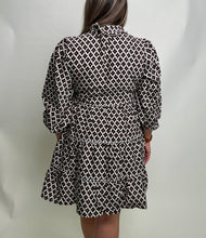 Load image into Gallery viewer, Jodifl Diamond Patterned Dress in Black