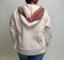 Load image into Gallery viewer, Easel Mineral Washed Multi Colored Detailed Hoodie in Ecru
