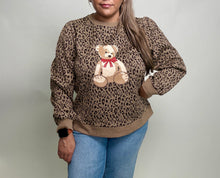 Load image into Gallery viewer, Jodifl Knit Leopard Print Top with Teddy Bear Front in Animal