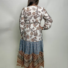 Load image into Gallery viewer, Jodifl Mix N Match Print Tiered Midi Dress in Caramel Mix