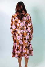 Load image into Gallery viewer, Jodifl Embroidered Smocking Ruffled Neck Floral Midi Dress