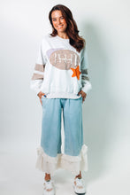 Load image into Gallery viewer, Easel Football Patched Sweatshirt in Light Heather Grey