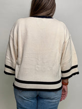 Load image into Gallery viewer, Sew in Love Textured Knit Sweater in Cream/Navy