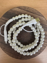 Load image into Gallery viewer, Nash Grey Pearl Beaded Charger in White