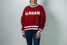 Load image into Gallery viewer, TCEC Alabama Lettering Cropped Sweatshirt in Crimson