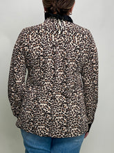 Load image into Gallery viewer, Jodifl Textured Leopard Top with Contrasting Ruffles in Black/Animal