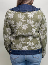 Load image into Gallery viewer, Jodifl Denim Leaf Jacquard Print Jacked in Olive