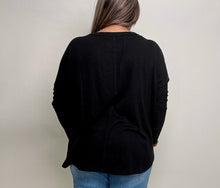 Load image into Gallery viewer, STITCH & Co. Lightweight Knit Dolman Top in Black