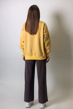 Load image into Gallery viewer, LovLov Luxe Sequin Mallard Duck Oversized Mock Neck Sweatshirt in Mustard