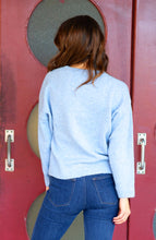 Load image into Gallery viewer, Le Lis OVERSIZED Christmas Market Sweater in Light Blue