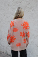 Load image into Gallery viewer, Jodifl Knit Sweater with Contrasting Color Floral Print in Taupe Mix