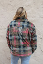 Load image into Gallery viewer, Davi & Dani Plaid Jacket in Olive/Orange