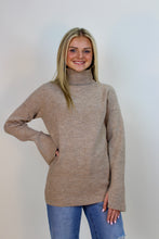 Load image into Gallery viewer, Easel Solid Color Textured Knit Sweater in Oatmeal