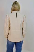 Load image into Gallery viewer, Jodifl Solid Color Faux Leather Top in Sand