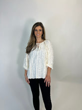 Load image into Gallery viewer, Easel Solid Color Textured and Frayed Top in Cream