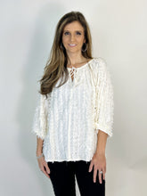 Load image into Gallery viewer, Easel Solid Color Textured and Frayed Top in Cream
