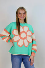 Load image into Gallery viewer, BiBi French Terry Top with Patchwork in Mint