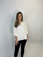 Load image into Gallery viewer, Easel Solid Color Textured and Frayed Top in Cream