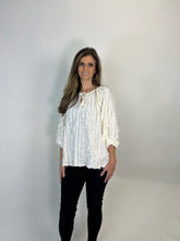 Load image into Gallery viewer, Easel Solid Color Textured and Frayed Top in Cream