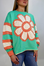 Load image into Gallery viewer, BiBi French Terry Top with Patchwork in Mint