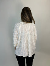 Load image into Gallery viewer, Easel Solid Color Textured and Frayed Top in Cream