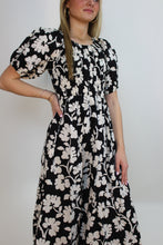 Load image into Gallery viewer, Polagram Floral Print Midi Dress in Black Multi