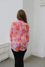 Load image into Gallery viewer, Lucca Floral Print Button Down Top in Peony