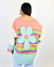 Load image into Gallery viewer, Easel OVERSIZED Daisy Patched Mix n Match Color Block Top in Orange Sage