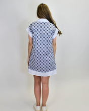Load image into Gallery viewer, entro Floral Moroccan Pattern Dress in Navy