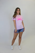Load image into Gallery viewer, Festivitees Floral Chenille Patched MAMA with Sequin Bow T-Shirt in Pink