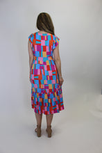 Load image into Gallery viewer, Haptics Abstract Print Fit and Flare Midi Dress in Scarlet/Blue