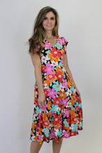 Load image into Gallery viewer, Haptics Floral Print Fit and Flare Midi Dress in Coral/Mint