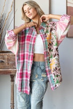 Load image into Gallery viewer, Oli & Hali Mixed Print Button Down Top in Pink Combo