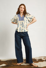 Load image into Gallery viewer, Umgee Mixed Boho Print Top in Blue Mix