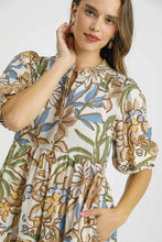 Load image into Gallery viewer, Umgee Bold Floral Print Midi Dress in Latte Mix