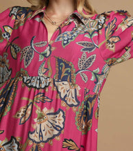 Load image into Gallery viewer, Umgee Boho Paisley Print Midi Dress in Pink
