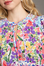 Load image into Gallery viewer, Umgee Mixed Floral Print Round Neck Maxi Dress in Violet Mix Dress Umgee