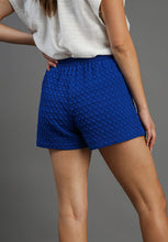 Load image into Gallery viewer, Umgee Textured Jacquard Pleated Shorts in Royal Blue Shorts Umgee