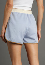 Load image into Gallery viewer, Umgee Color Block Knit Jacquard Shorts in Light Blue Shorts Umgee