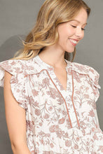 Load image into Gallery viewer, Umgee Soft Color Floral Print Tiered Midi Dress in Rose Clay